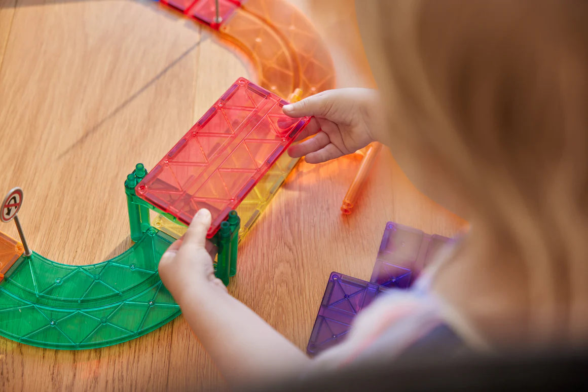 Cleverclixx 65-Piece Race Track Pack – Endless Building Fun for 3 year old