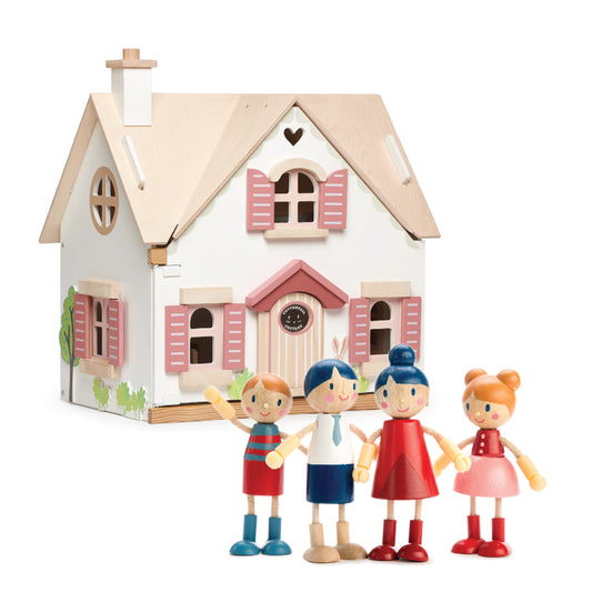 Tender Leaf Toys Cottontail Cottage & Doll Family Bundle