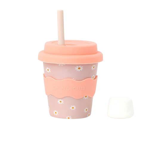 Pink Daisy Babychino Cup 4oz (Straws Sold Separately)