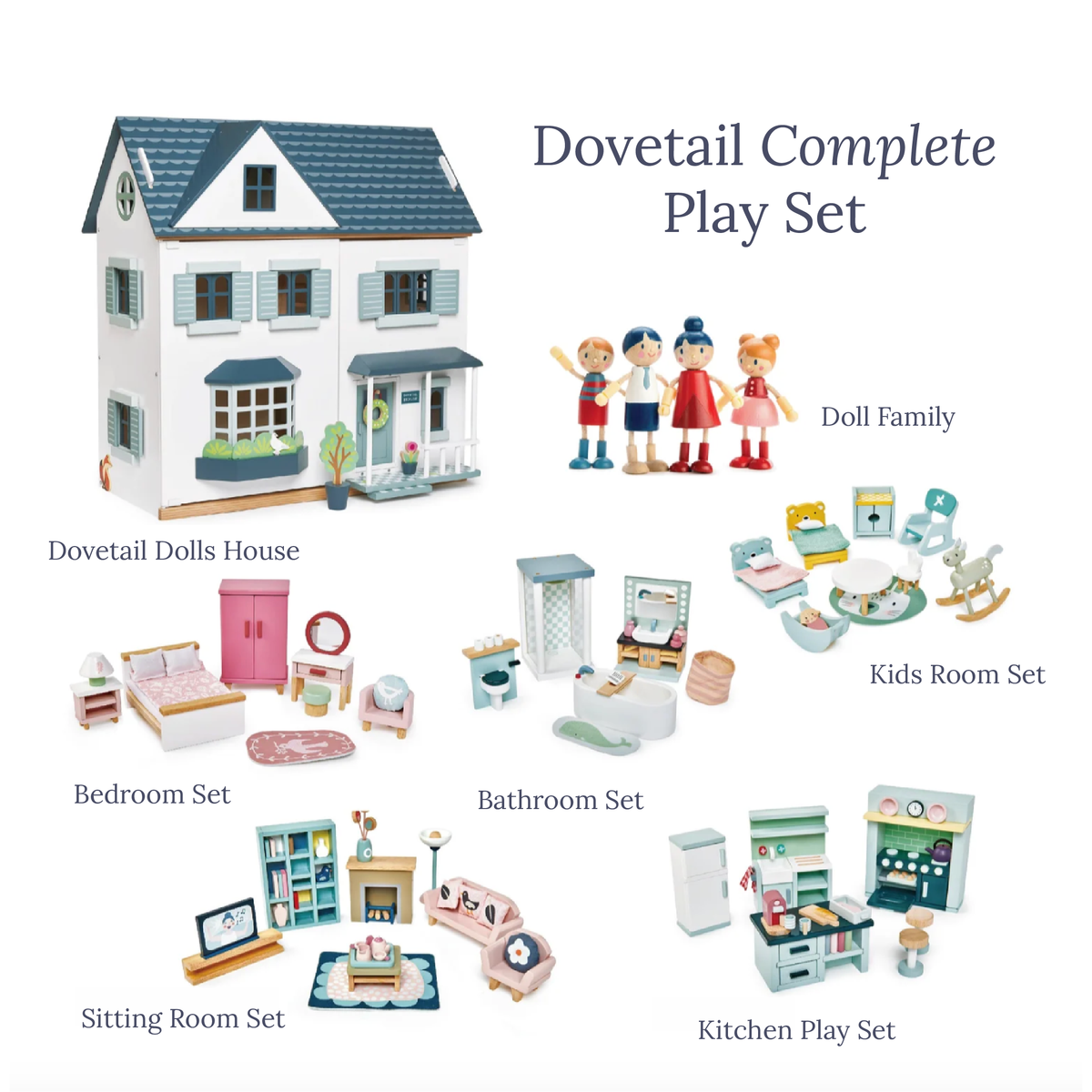 Dovetail Bundle (Dovetail House, Doll Family, 5 Room Sets)