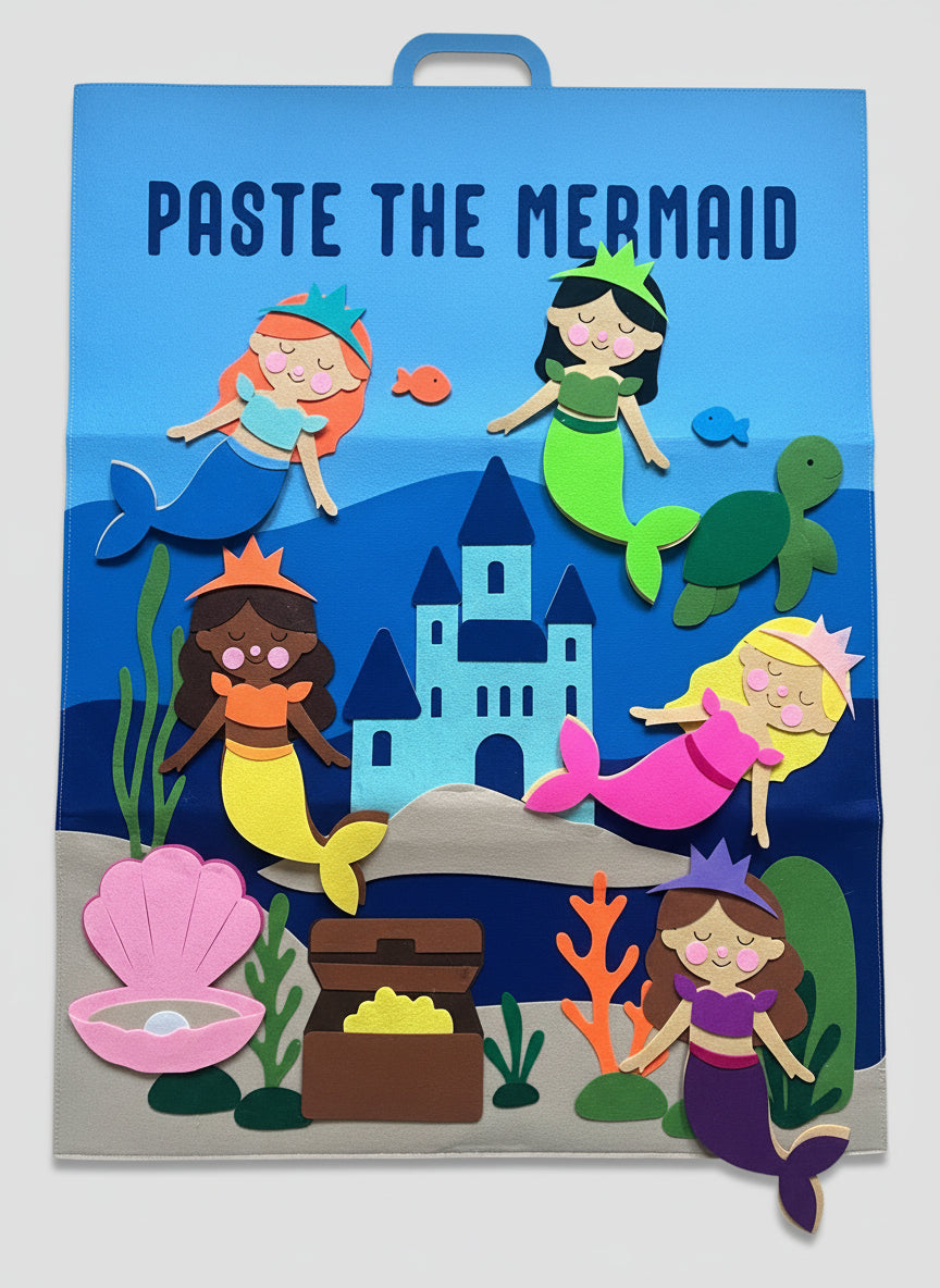 Mermaid Felt Play Board | Under the Sea Sensory Toy for Kids | Mucky Wolf
