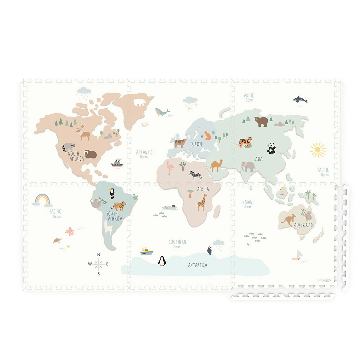 Tiloo World Map Playmat | Foam Toy Storage | Mucky Wolf