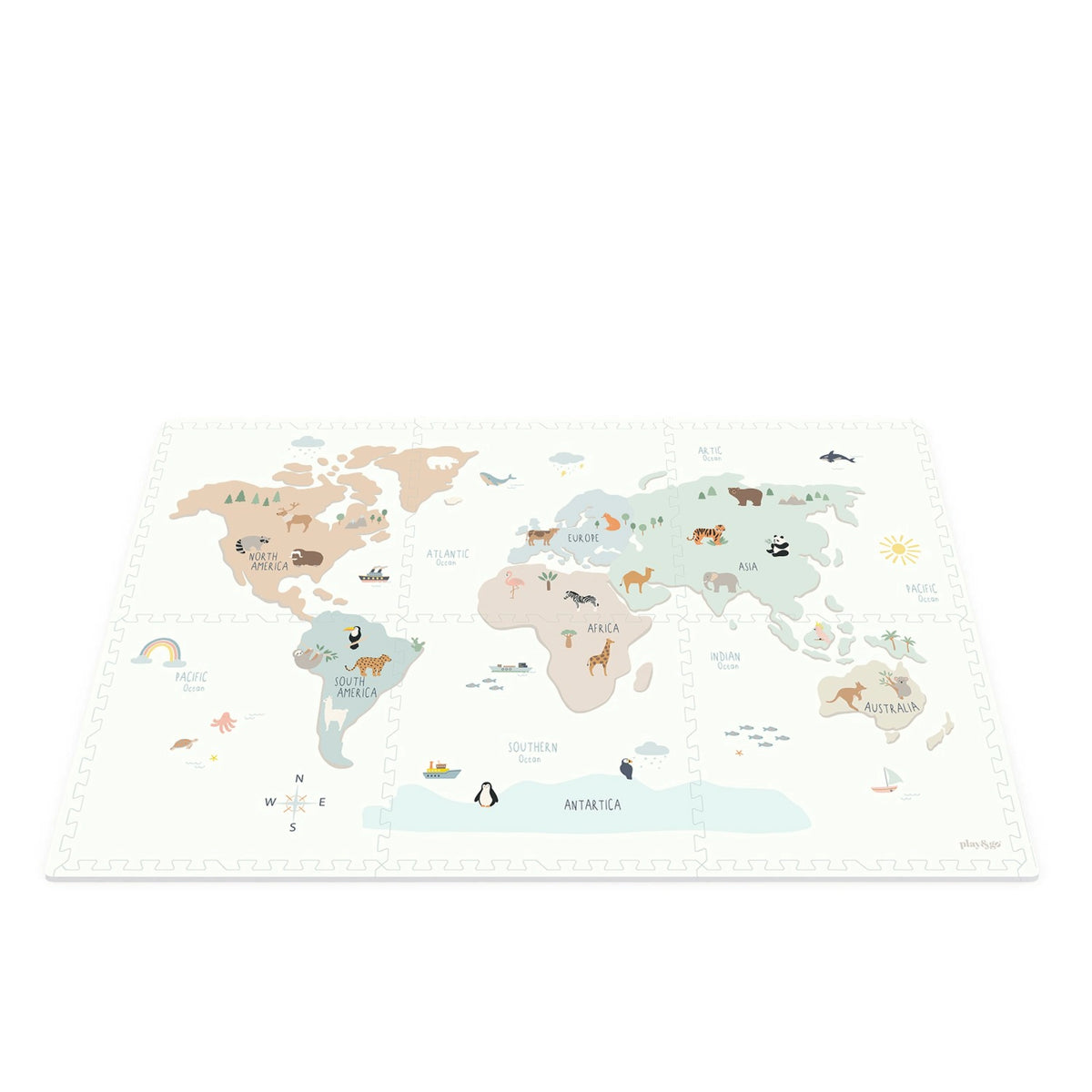 Tiloo World Map Playmat | Foam Toy Storage | Mucky Wolf