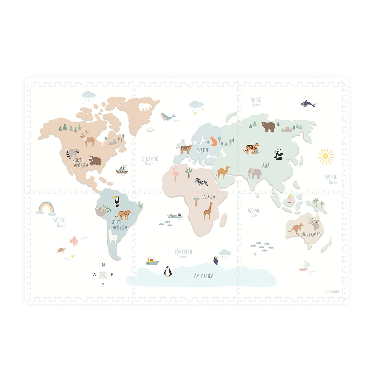 Tiloo World Map Playmat | Foam Toy Storage | Mucky Wolf