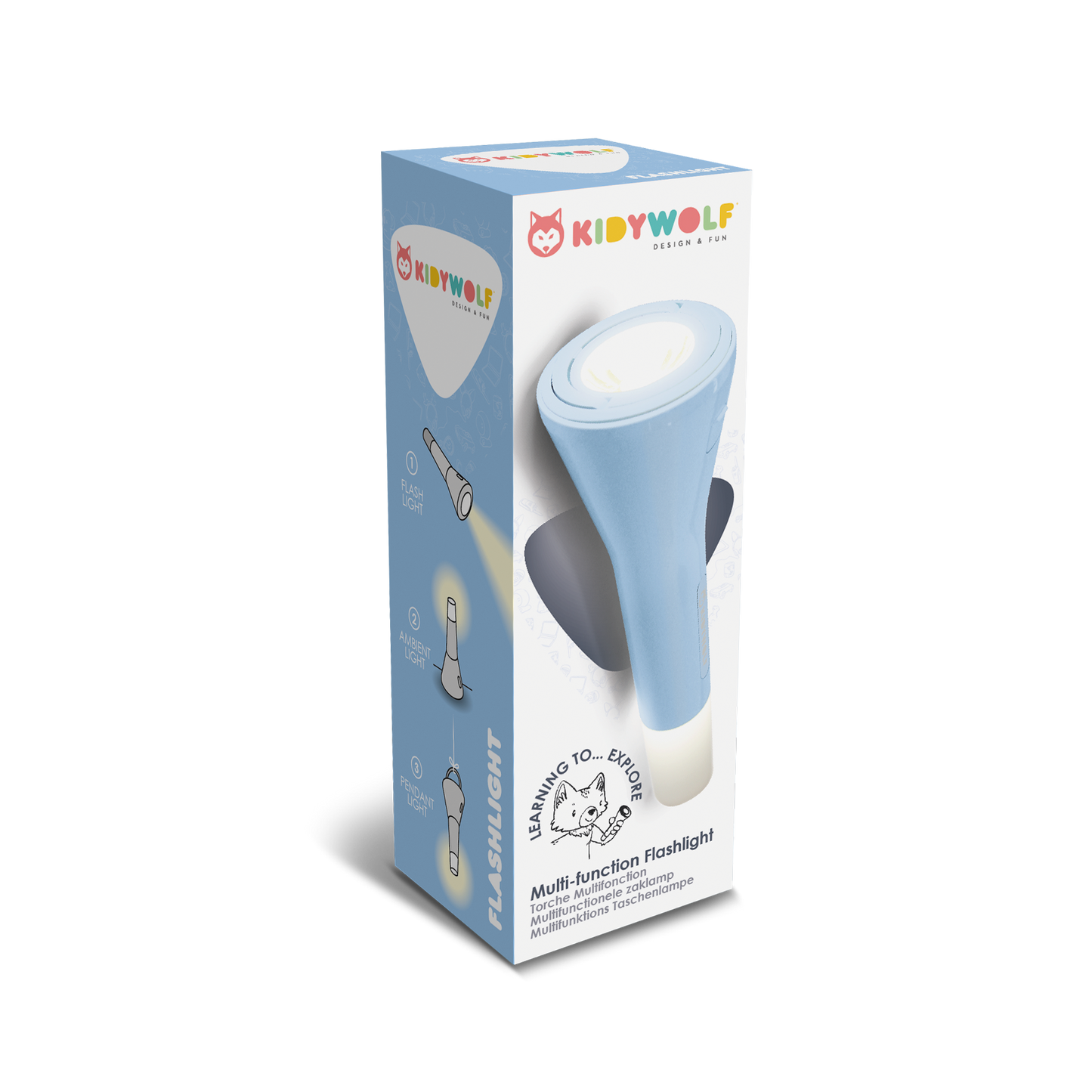 KIDYFLASHLIGHT Kids Torch | Blue | Rechargeable | Ages 4+