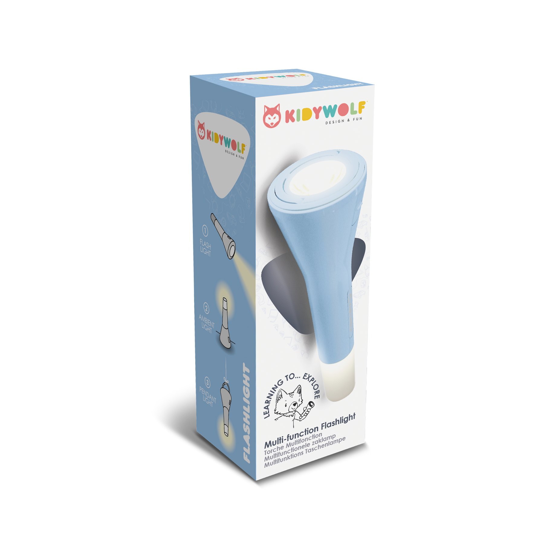KIDYFLASHLIGHT Kids Torch | Blue | Rechargeable | Ages 4+