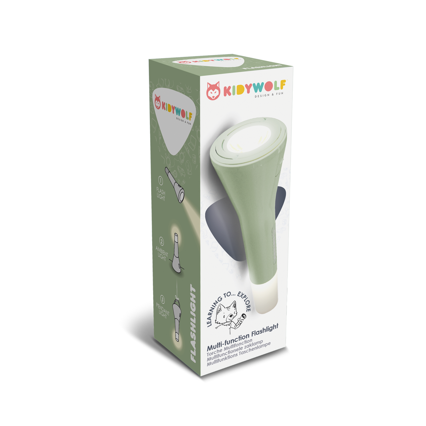 KIDYFLASHLIGHT Kids Torch | Green | Rechargeable | Ages 4+