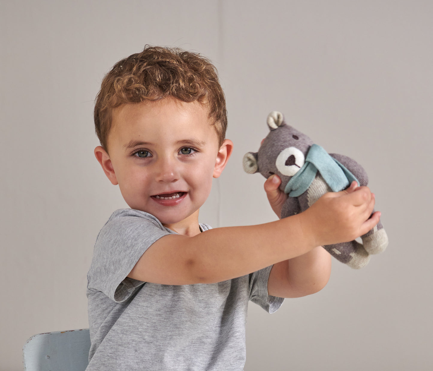 Fred The Bear Knitted Soft Toy | ThreadBear Cotton Bear | From Birth