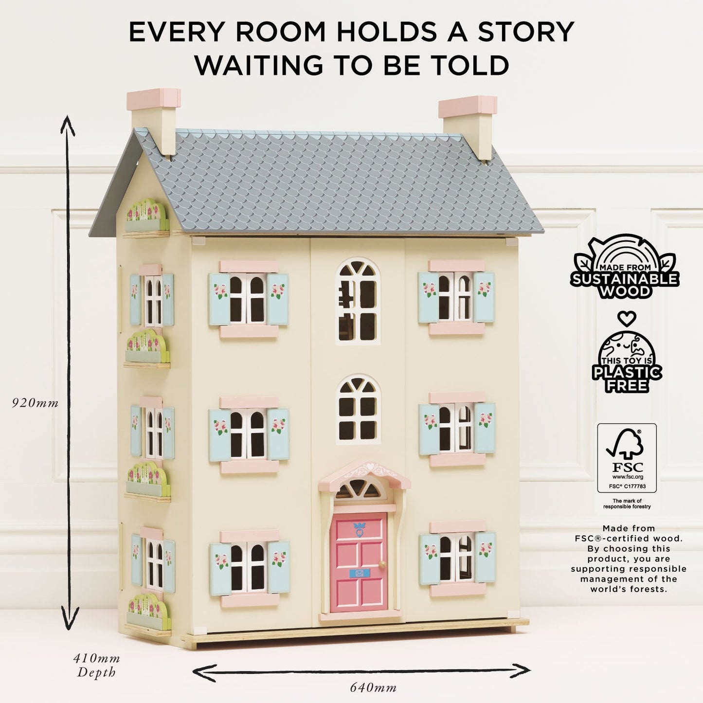 Le Toy Van Cherry Tree Hall Wooden Dolls House