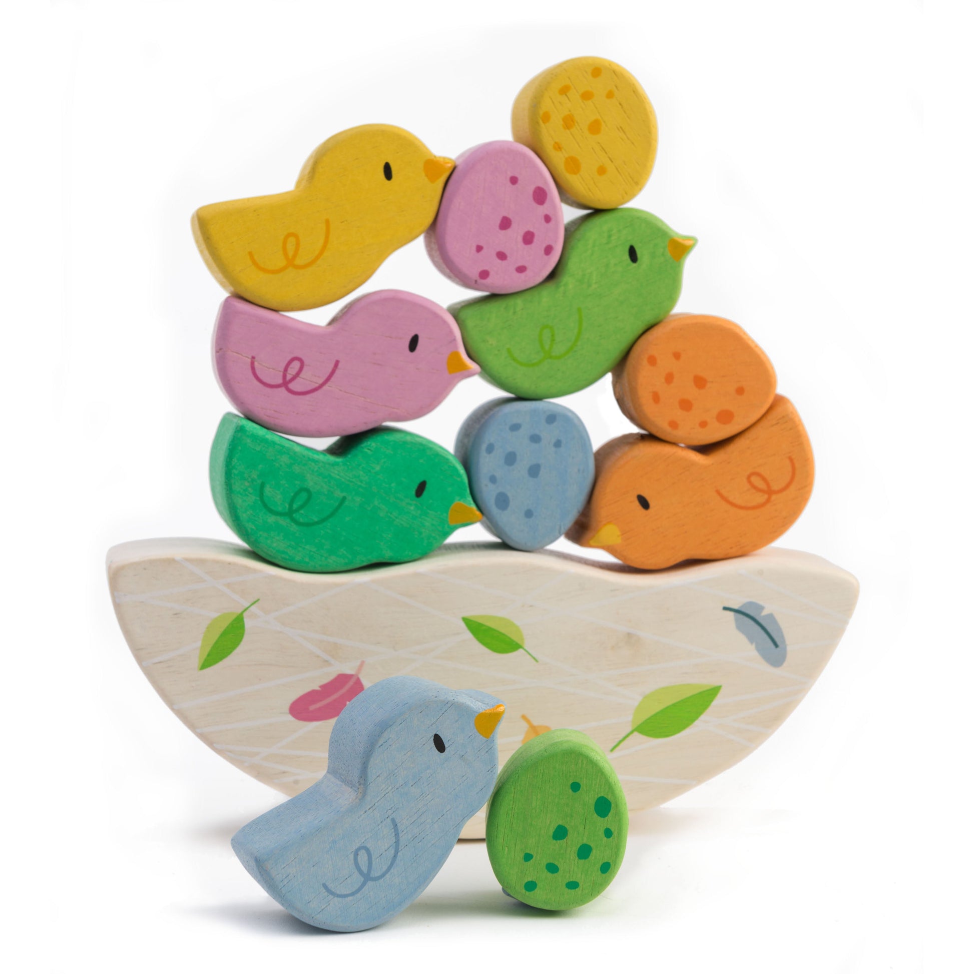Wooden Rocking Birds Stacking Toy - Ages 18 Months +