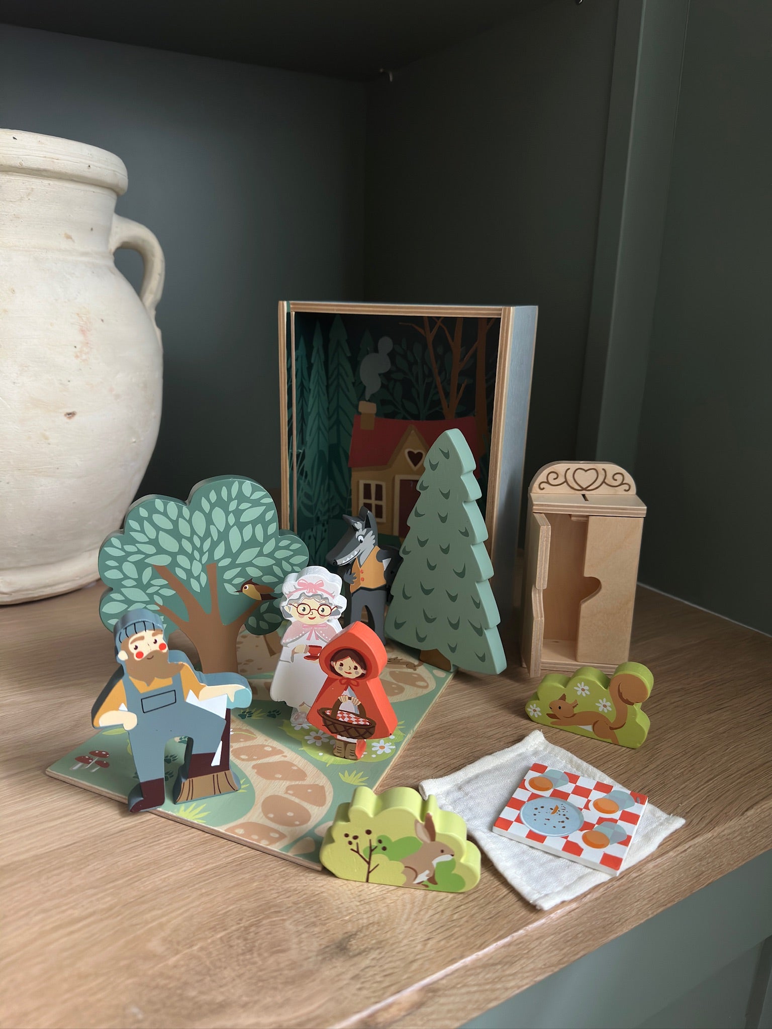 Wooden Little Red Riding Hood Storytelling Play Set | Mucky Wolf