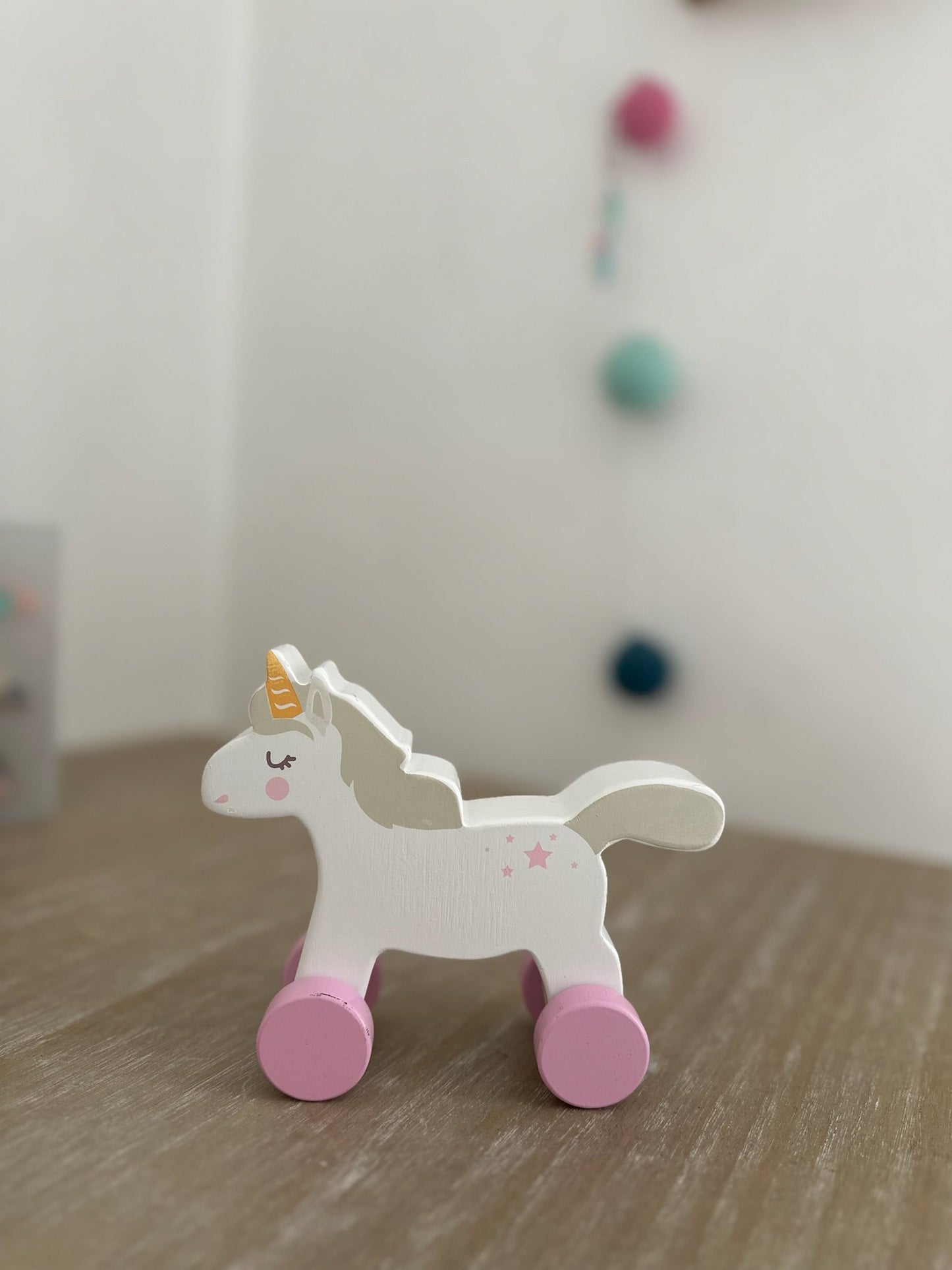 Wooden Unicorn Push Along Toy – Sustainable Baby Toy | Mucky Wolf