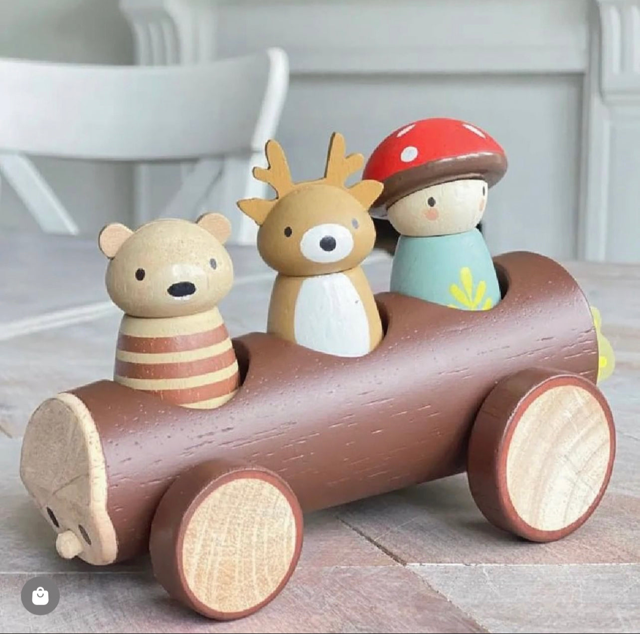 Timber Taxi Wooden Small World Toy | Mucky Wolf