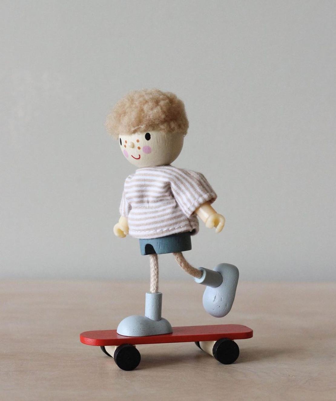 wooden Doll's House Doll - Edward And His Skateboard