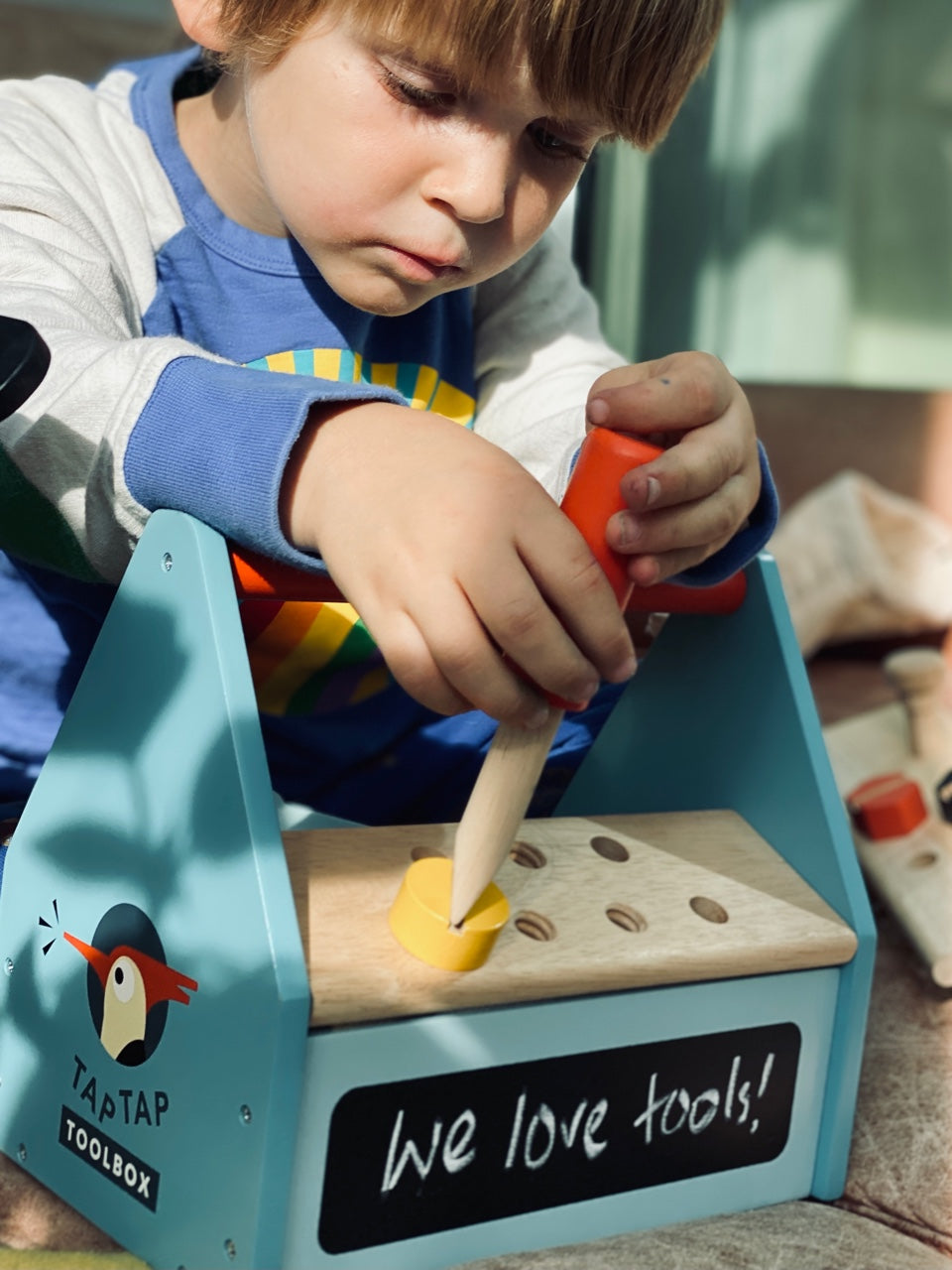 Tender Leaf Toys Tip Tap Toolbox – Wooden Tool Set for Kids | Mucky Wolf
