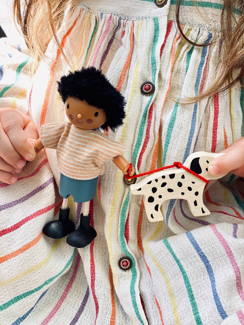 Mr Forrester Wooden Doll with Dog | Tender Leaf Dolls House | Age 3+