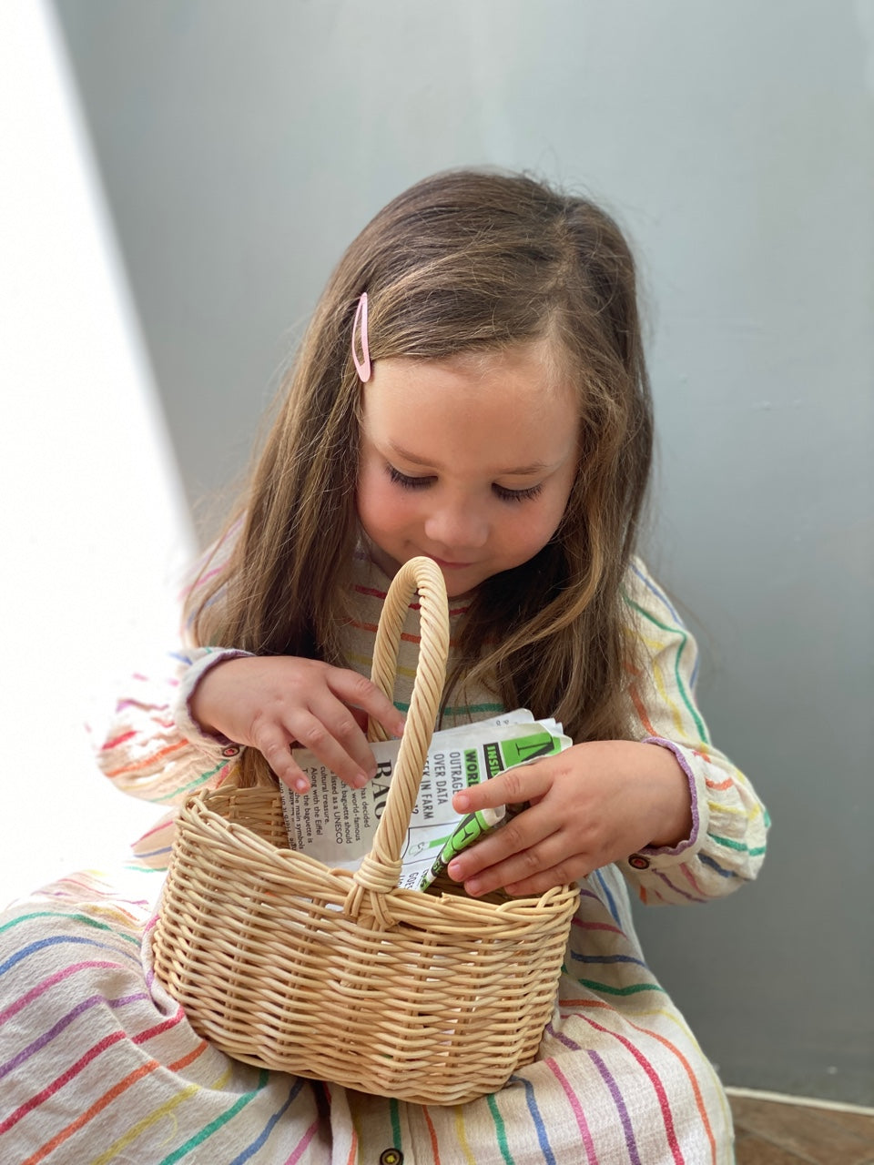 Tender Leaf Toys Wicker Shopping Basket