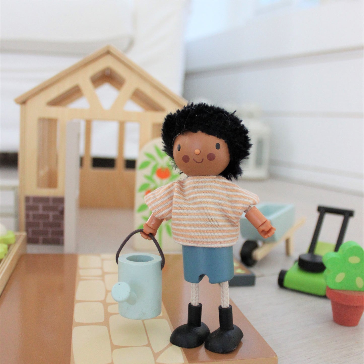Mr Forrester Wooden Doll with Dog | Tender Leaf Dolls House | Age 3+