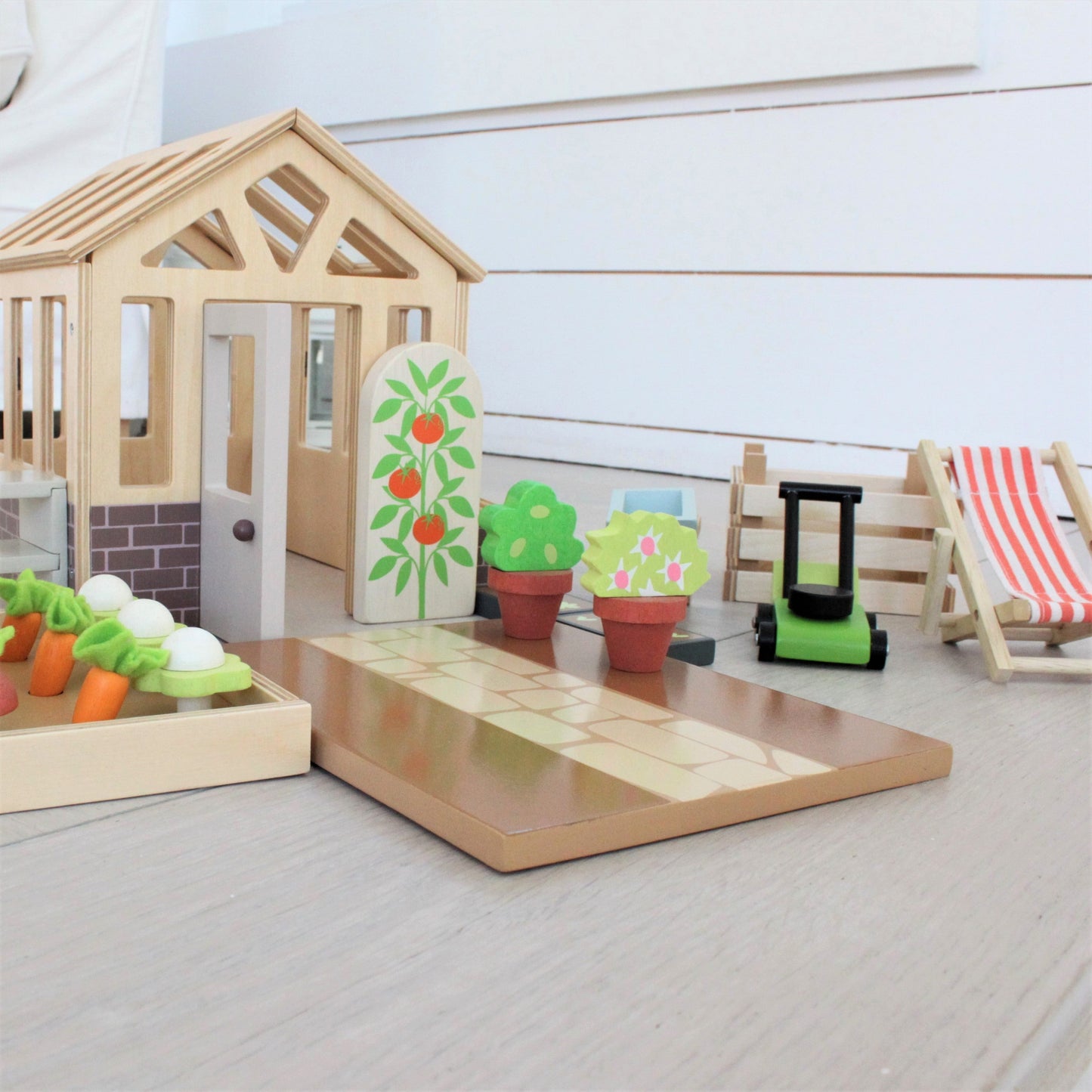 Wooden Greenhouse and Garden Set | Tender Leaf Toys | Mucky Wolf