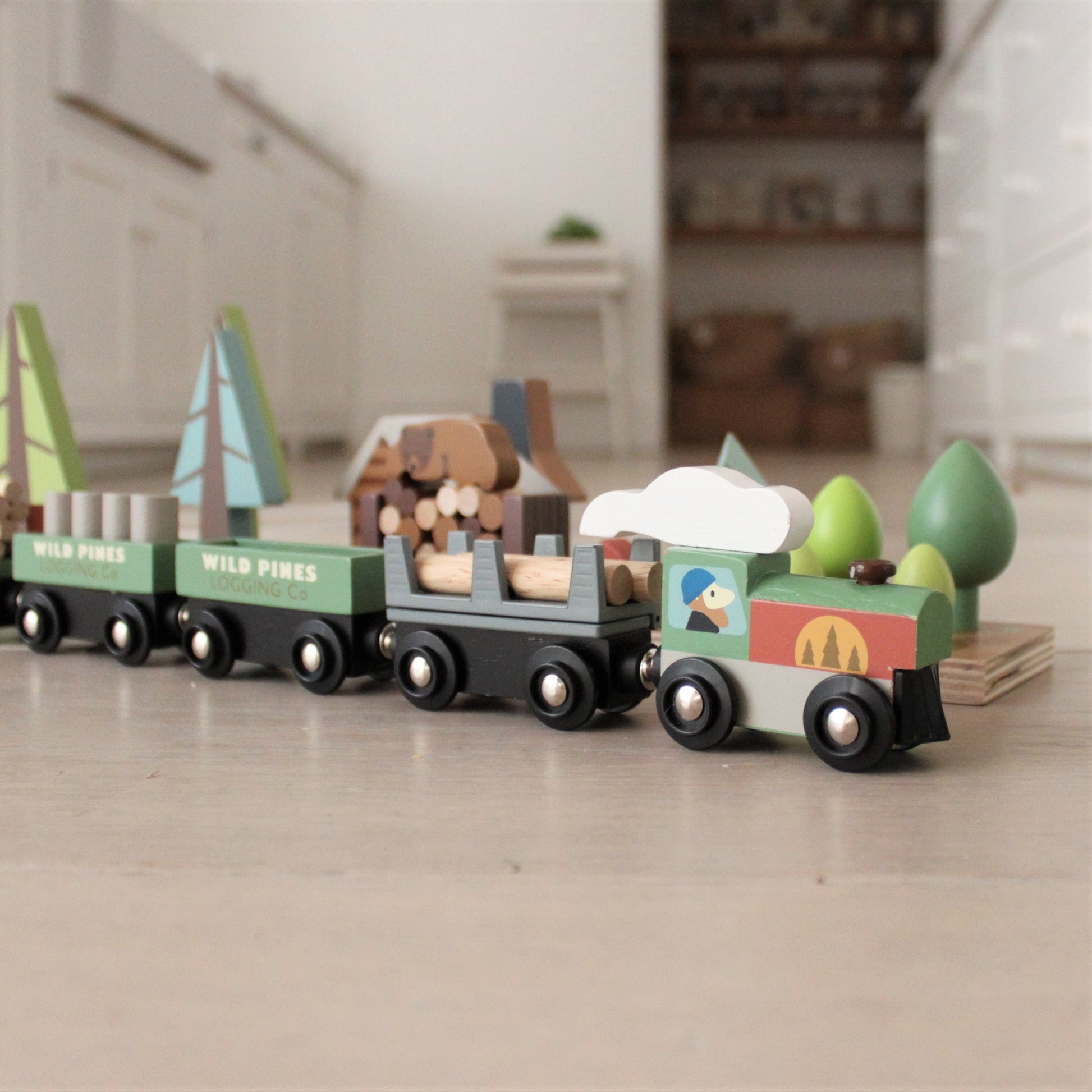 Wild Pines Train Set | Wooden Toy Train Set by Tender Leaf Toys