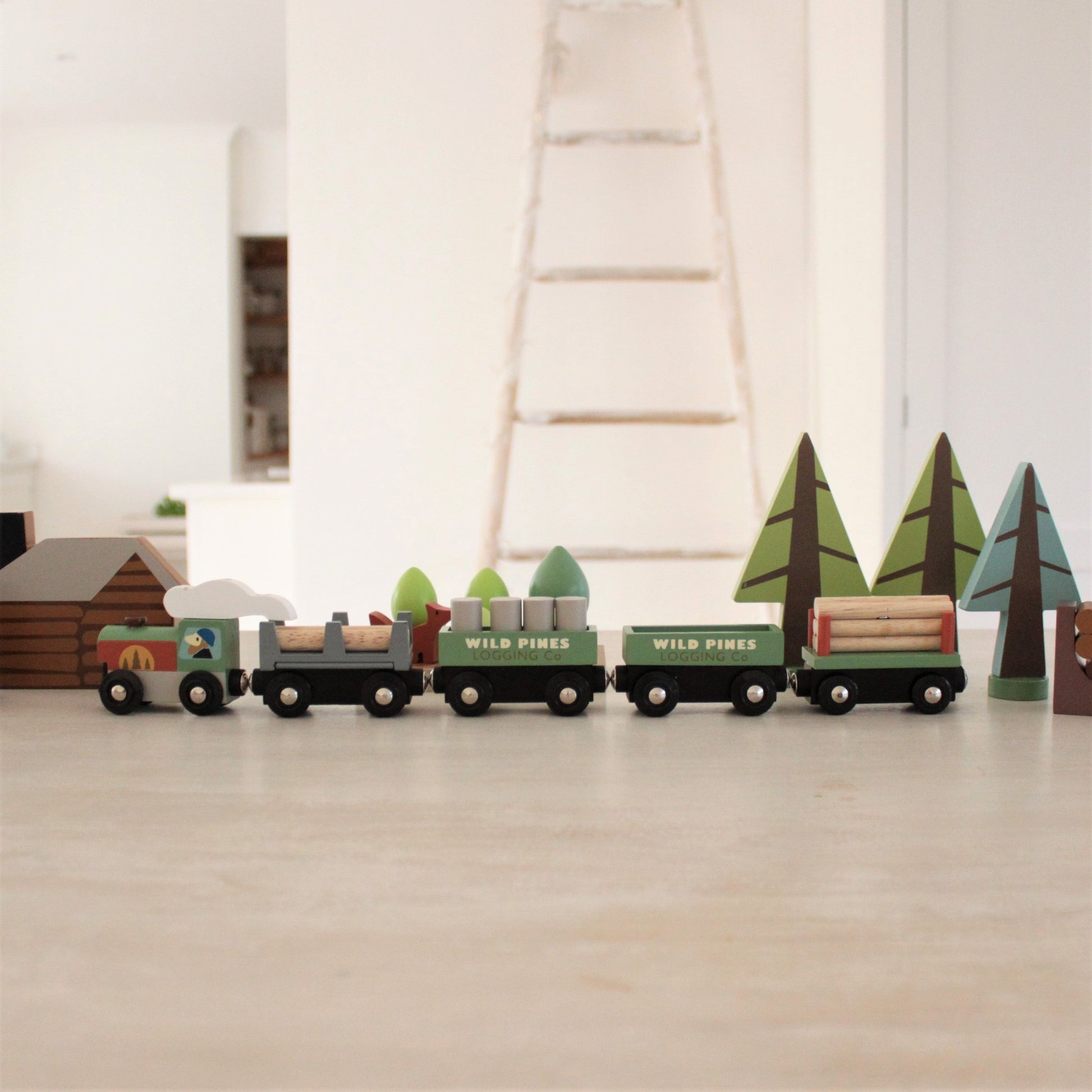 Wild Pines Train Set | Wooden Toy Train Set by Tender Leaf Toys