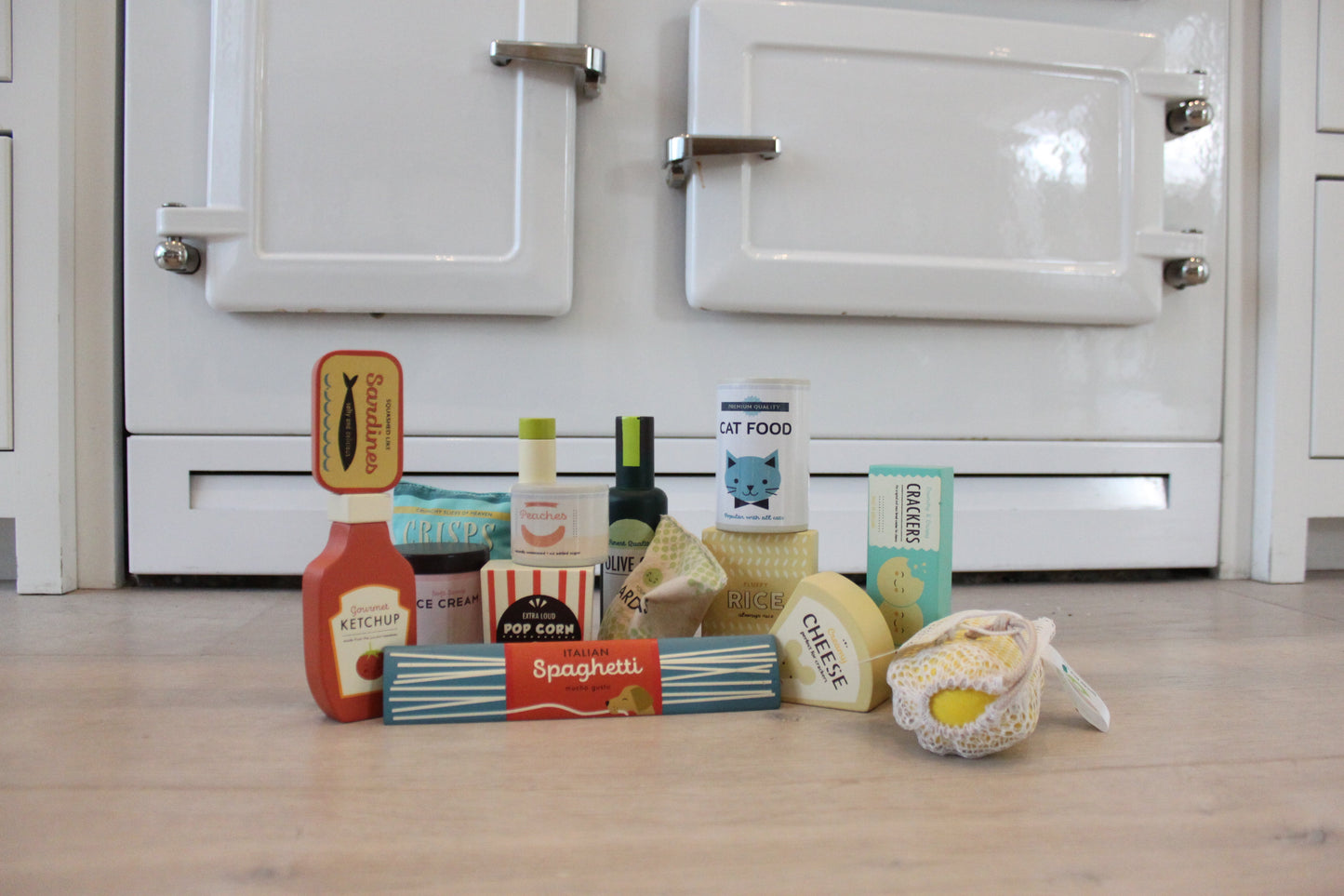  Wooden Supermarket Play Food Set | Grocery Toy Set | Tender Leaf Toys