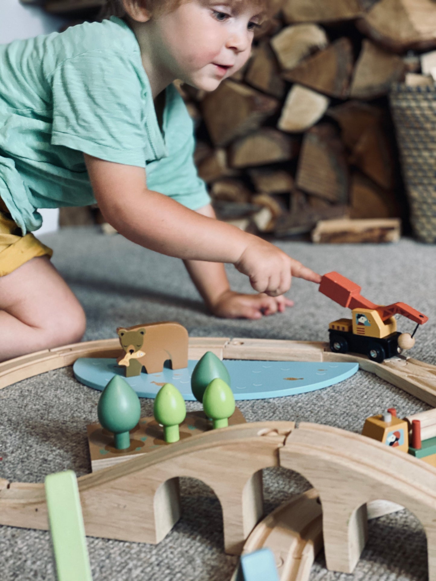Wild Pines Train Set | Wooden Toy Train Set by Tender Leaf Toys