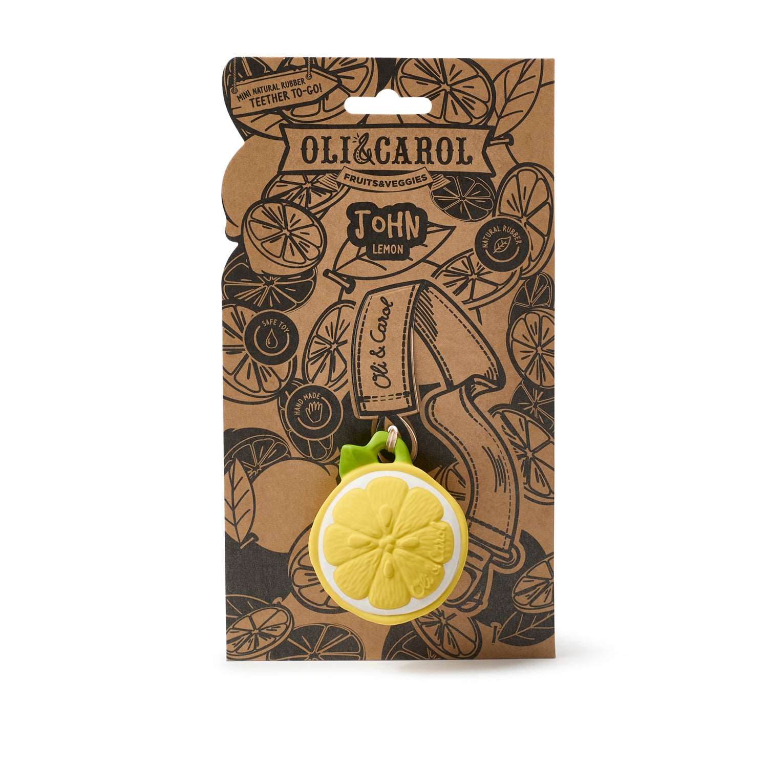 Natural Rubber Lemon Baby Teether | Oli & Carol | Mucky Wolf