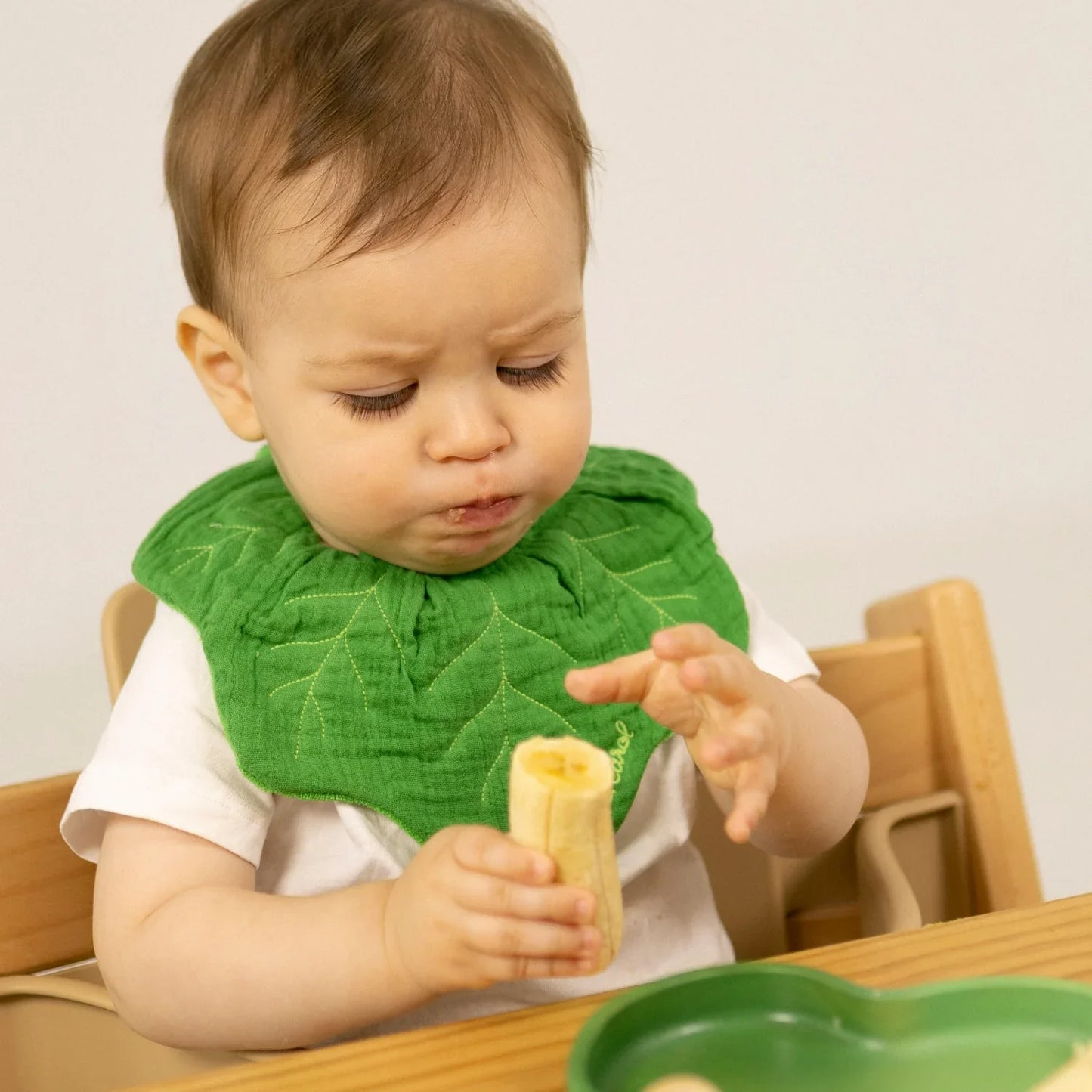 Organic Cotton Baby Feeding Bib | Kendall the Kale | Oli & Carol