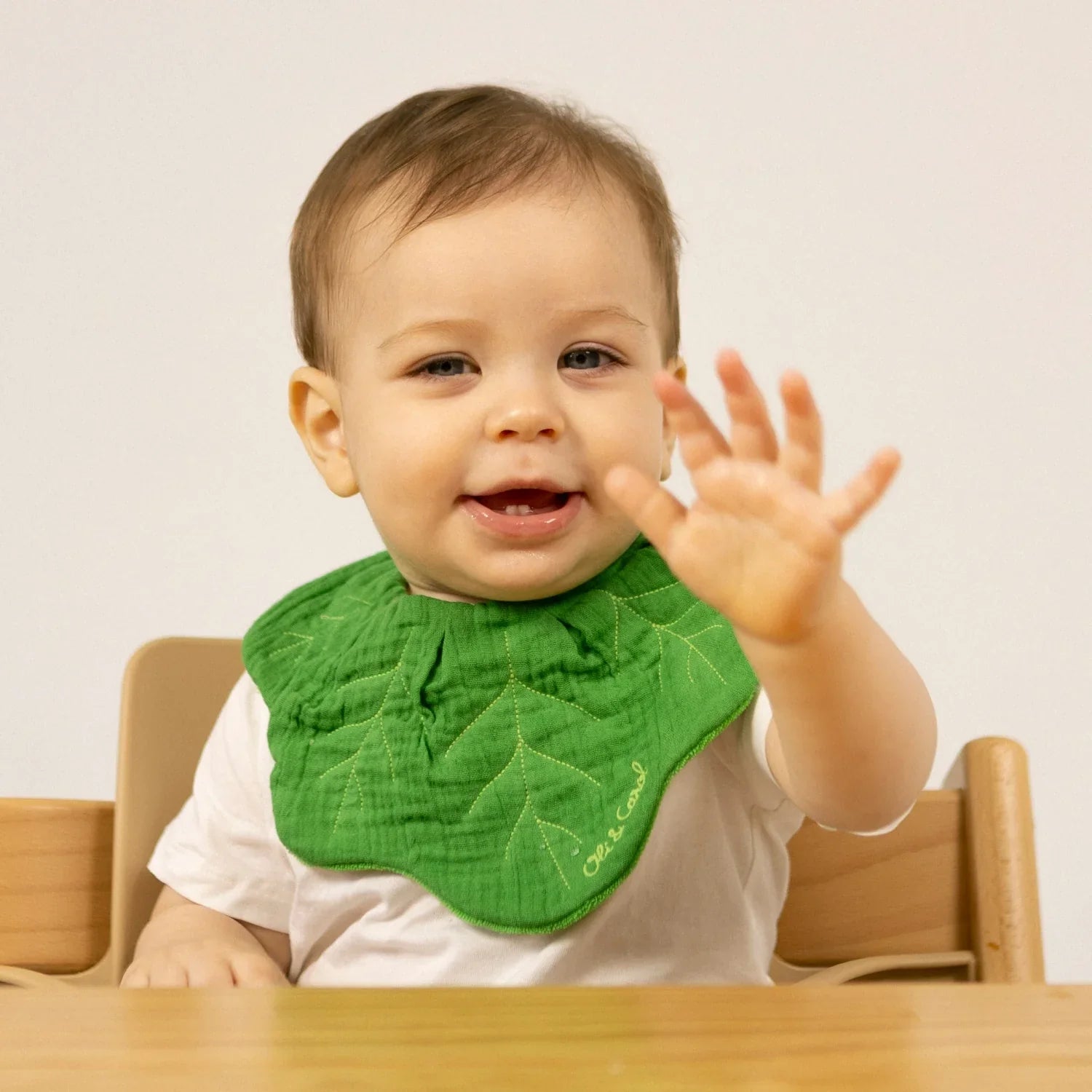 Organic Cotton Baby Feeding Bib | Kendall the Kale | Oli & Carol