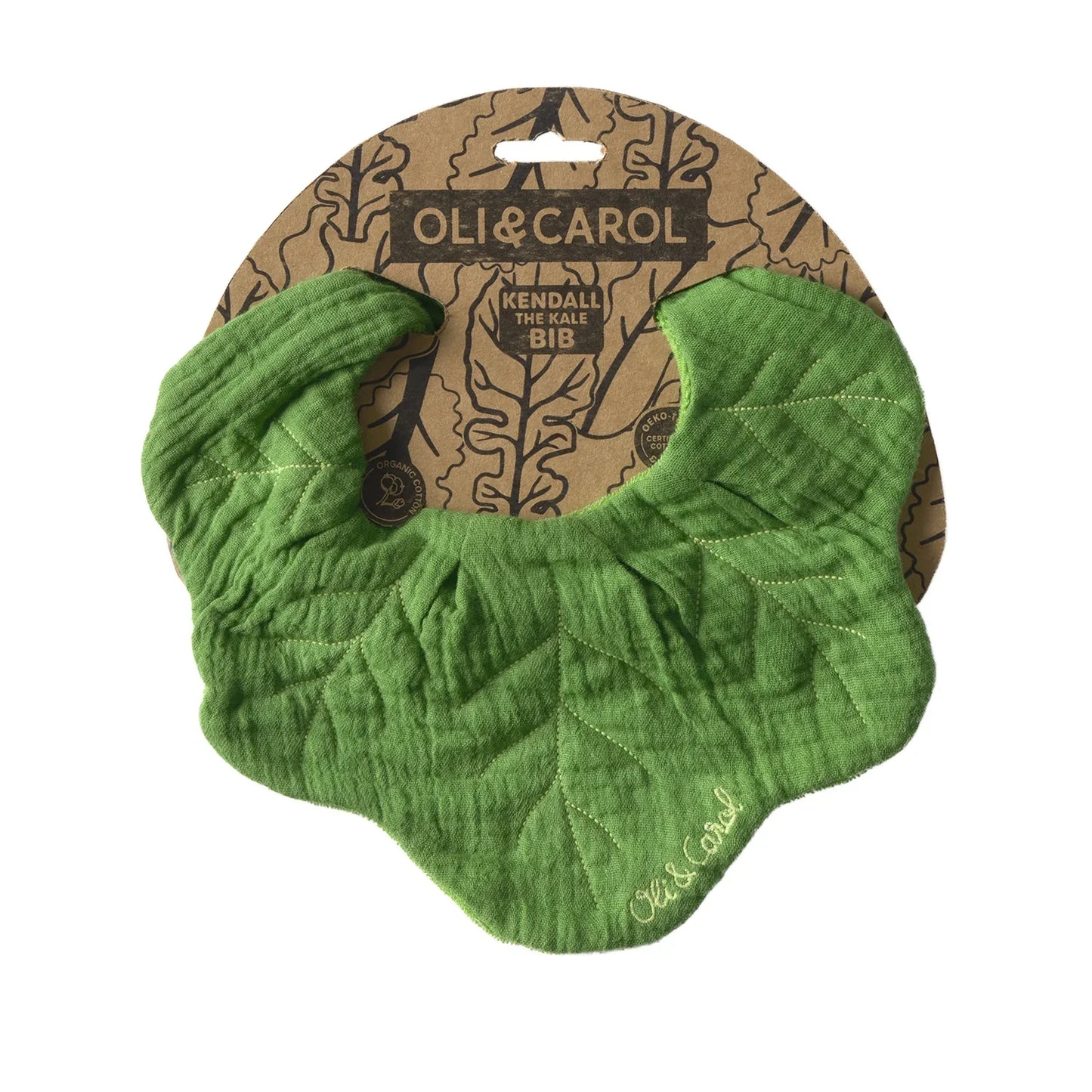 Organic Cotton Baby Feeding Bib | Kendall the Kale | Oli & Carol