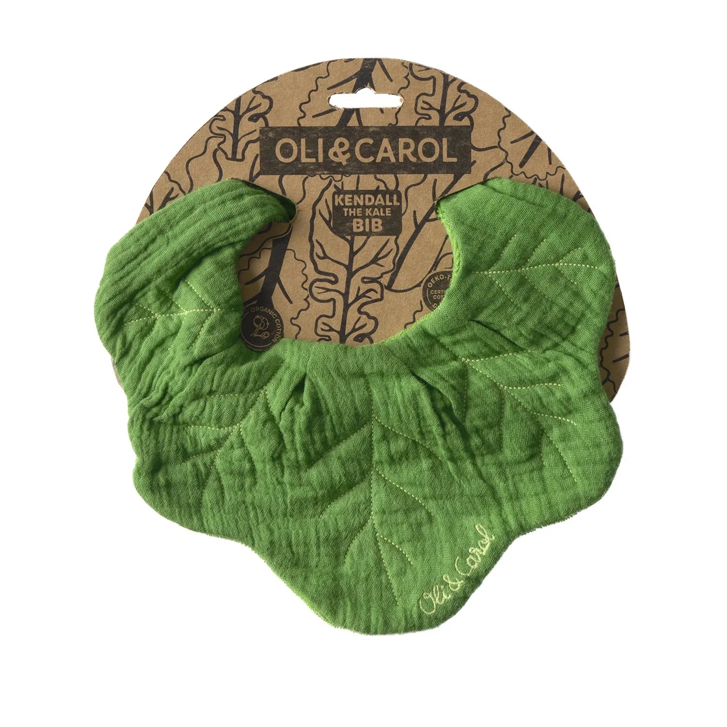 Organic Cotton Baby Feeding Bib | Kendall the Kale | Oli & Carol