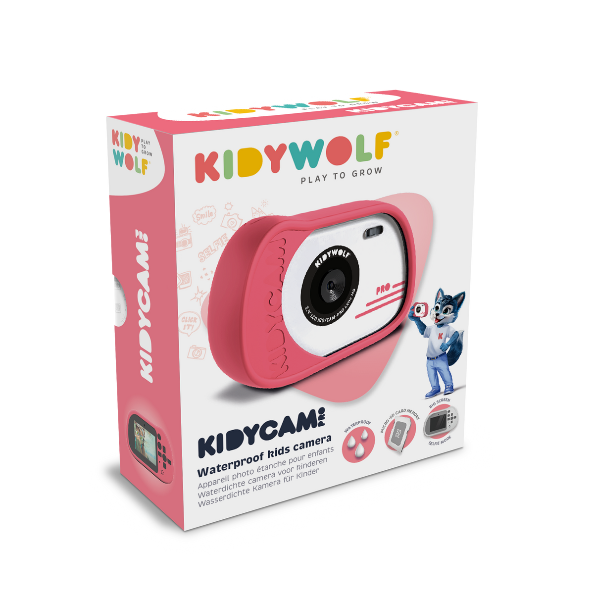 KIDYWOLF KIDYCAM PRO Kids' Waterproof Digital Camera – Pink