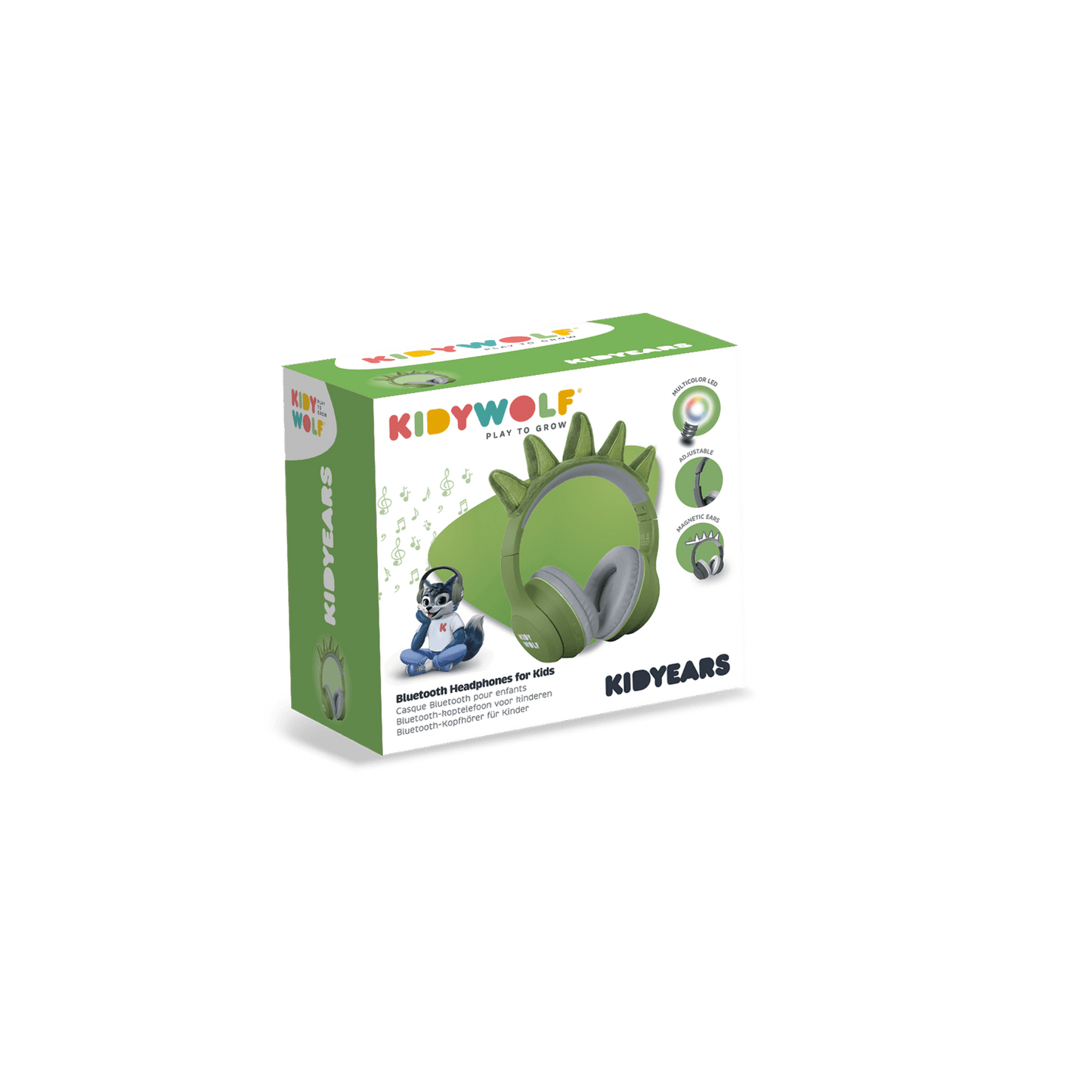 KIDYEARS Kids Bluetooth Headphones | Dino | Volume Limited 85dB | Ages 4+