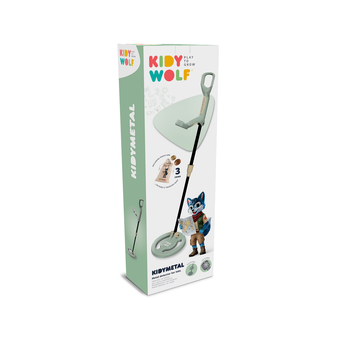 KIDYMETAL Kids' Metal Detector – Green – KIDYWOLF