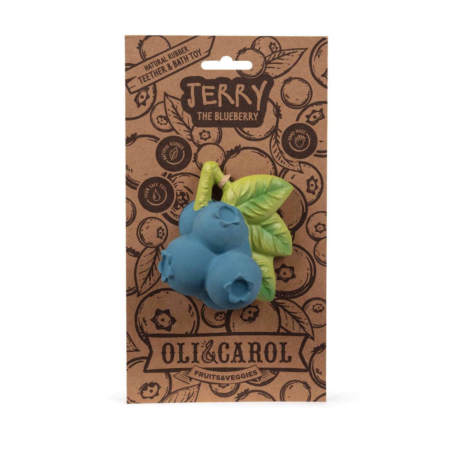 Natural Rubber Baby Teether & Bath Toy | Blueberry – Mucky Wolf