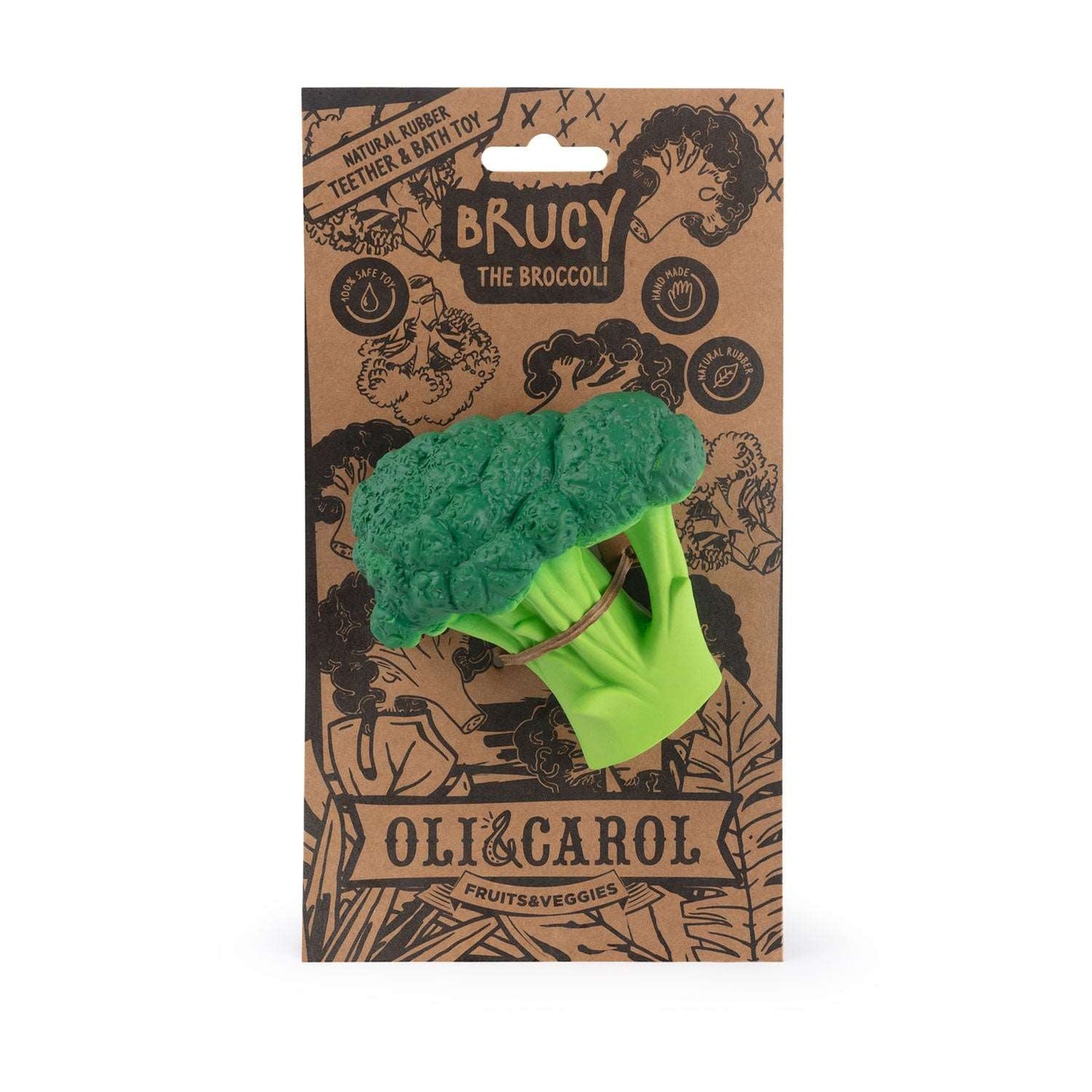 Natural Rubber Baby Teether & Bath Toy | Broccoli – Mucky Wolf