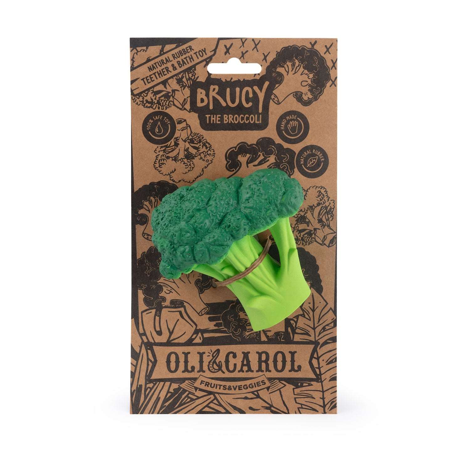 Natural Rubber Baby Teether & Bath Toy | Broccoli – Mucky Wolf