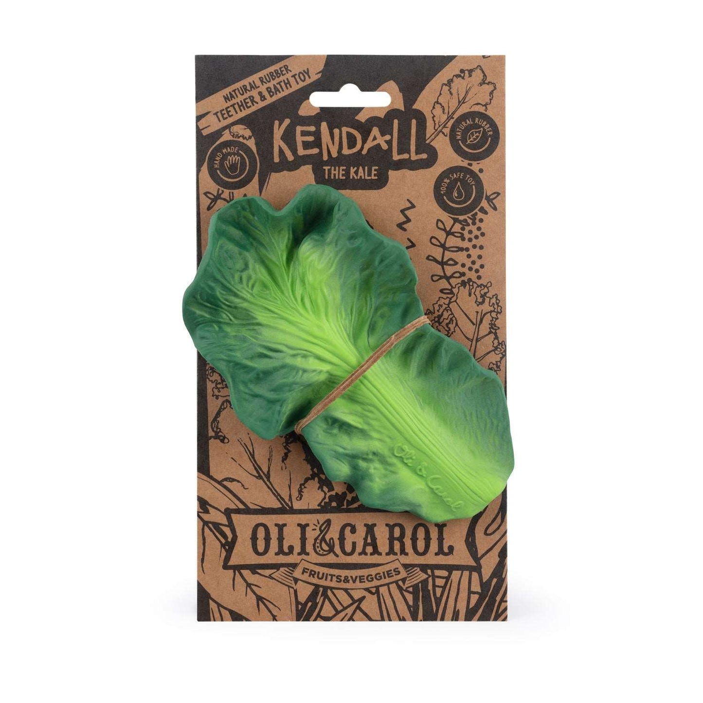 Natural Rubber Baby Teether – Oli & Carol Kendall the Kale | Mucky Wolf