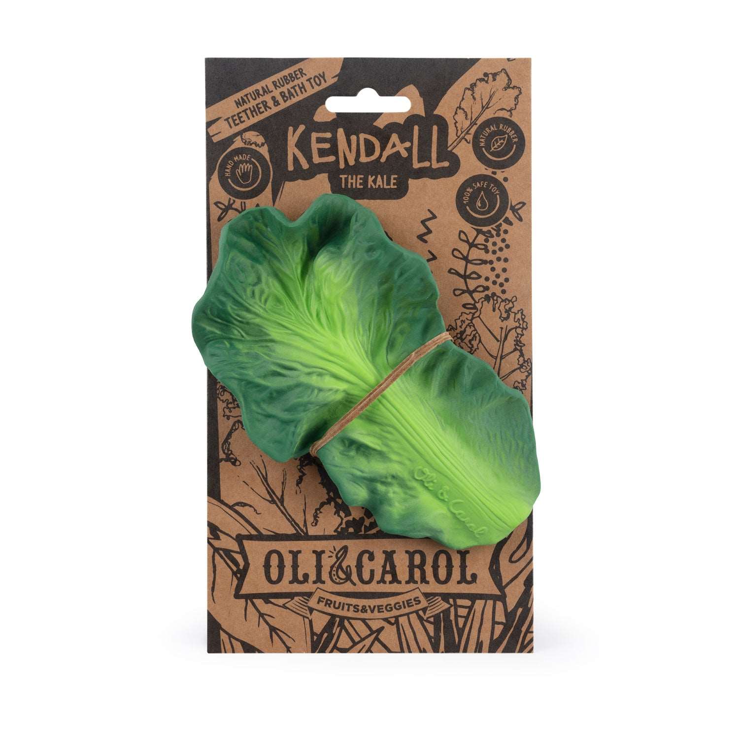 Natural Rubber Baby Teether – Oli & Carol Kendall the Kale | Mucky Wolf