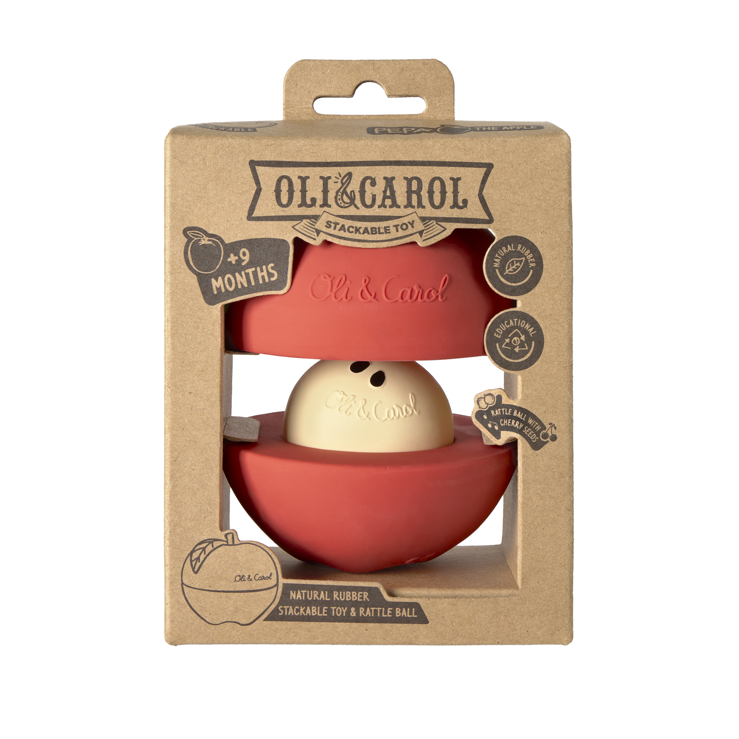 Baby Stacking Toy & Rattle Ball | Natural Rubber – Mucky Wolf UK