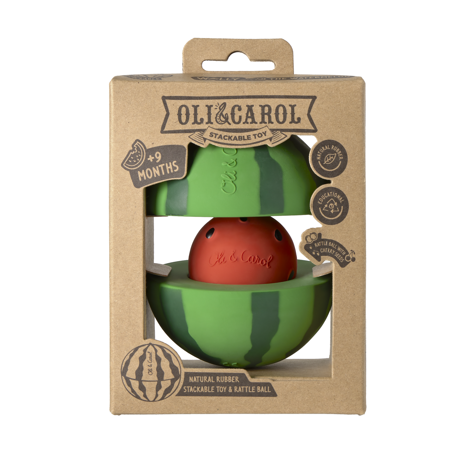 Baby Stacking Toy & Rattle Ball | Natural Rubber – Mucky Wolf