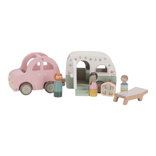 Little Dutch Toy Car with Caravan