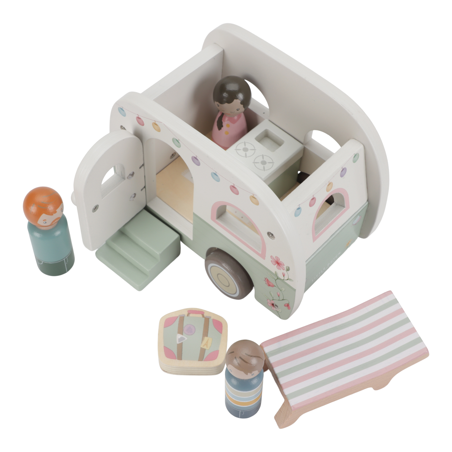 Little Dutch Toy Car with Caravan