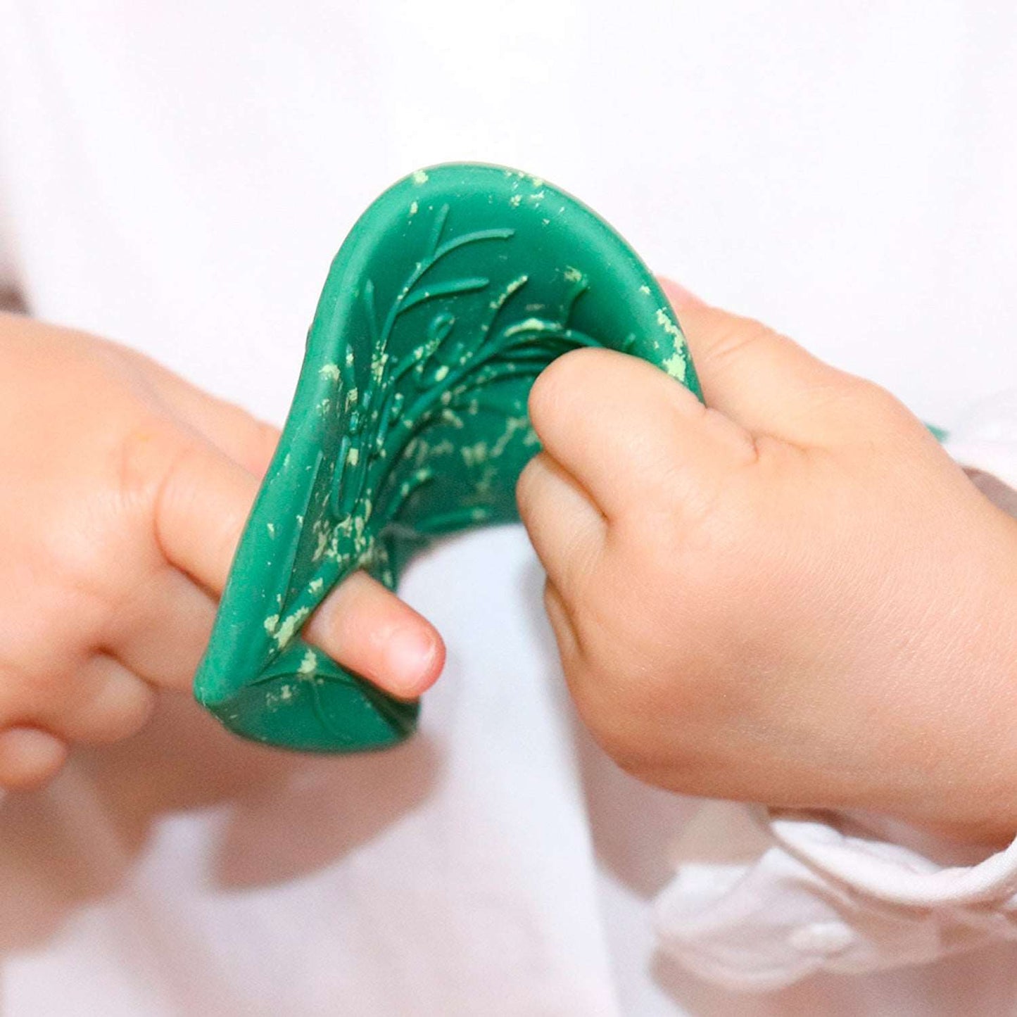 Natural Rubber Leaf Baby Teether – Oli & Carol Chlorophyll | Mucky Wolf