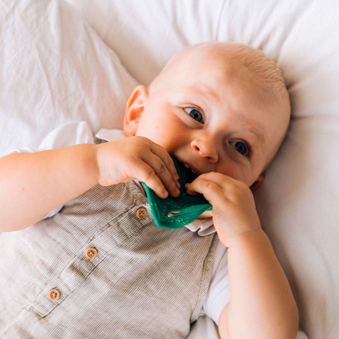Natural Rubber Leaf Baby Teether – Oli & Carol Chlorophyll | Mucky Wolf