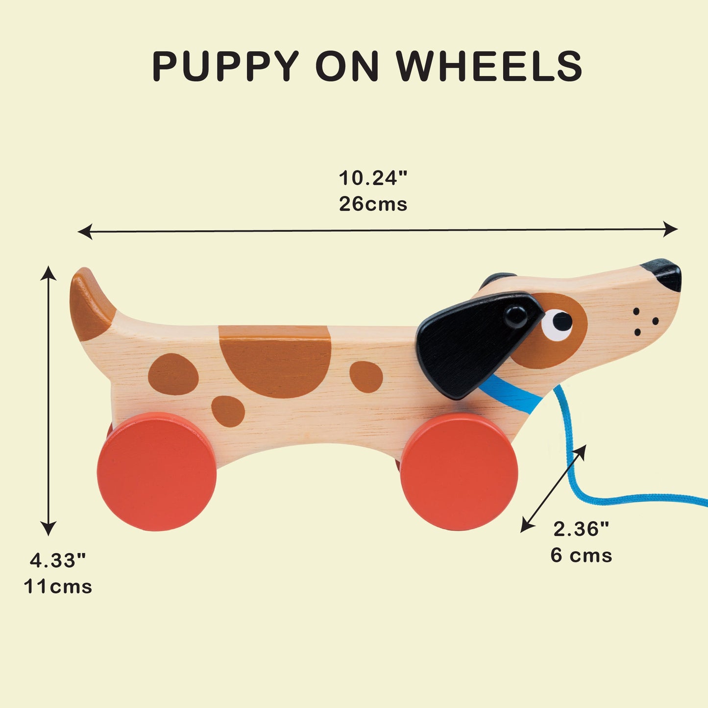  Wooden Puppy Pull Along Toy for Toddlers | Mucky Wolf