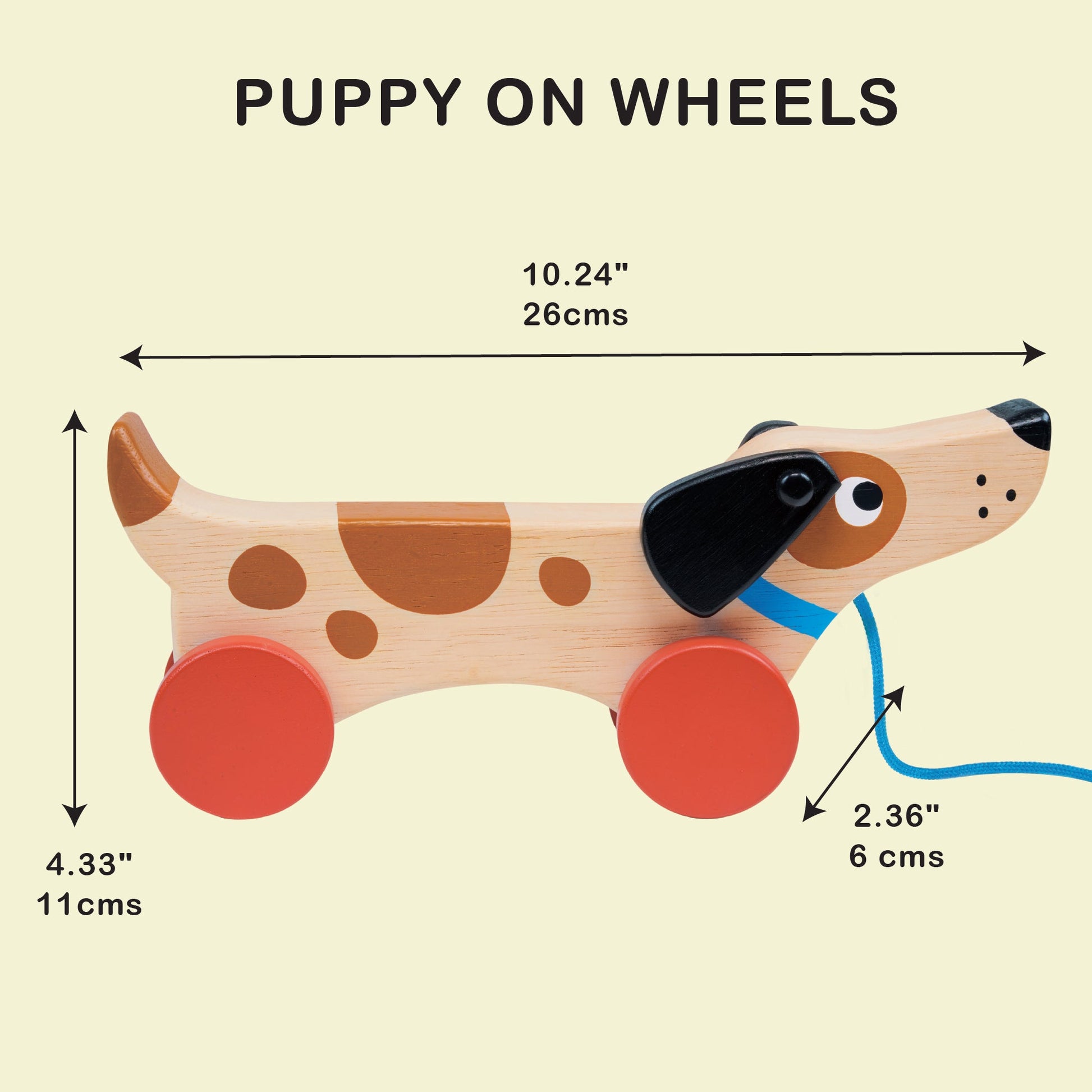  Wooden Puppy Pull Along Toy for Toddlers | Mucky Wolf
