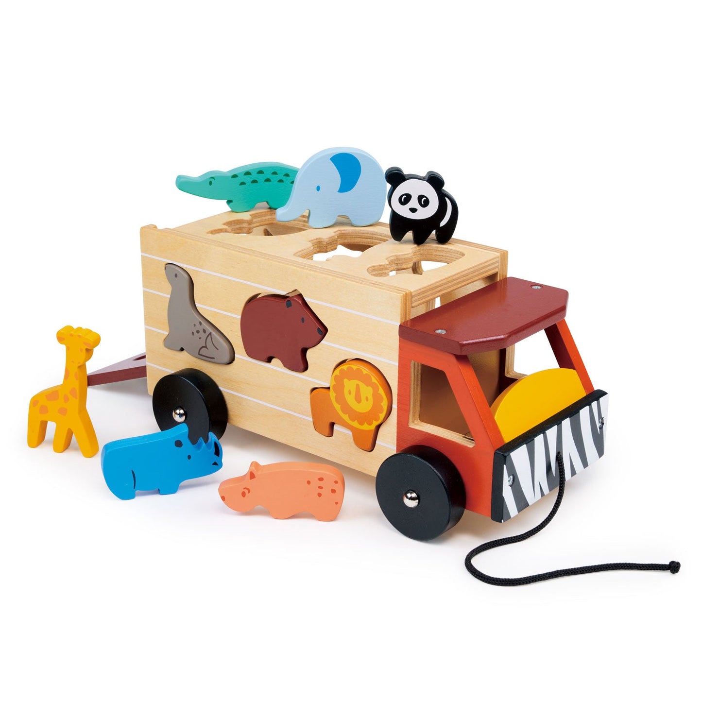 Wooden Shape Sorting Safari Truck | Animal Sorter Toy | Mentari Toys