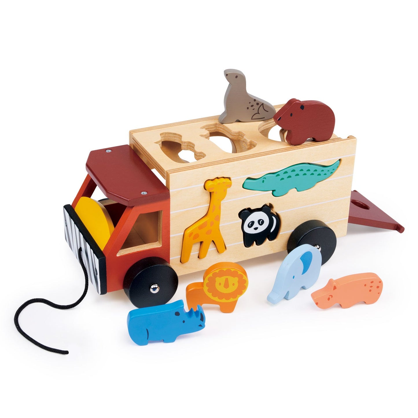 Wooden Shape Sorting Safari Truck | Animal Sorter Toy | Mentari Toys